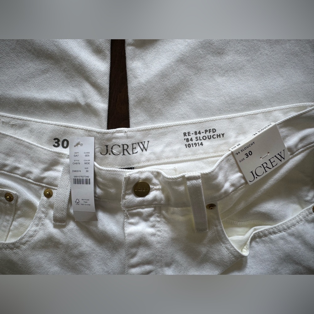 NWT J. Crew Women's ‘84 Slouchy Jean Size 30 White - Picture 4 of 5